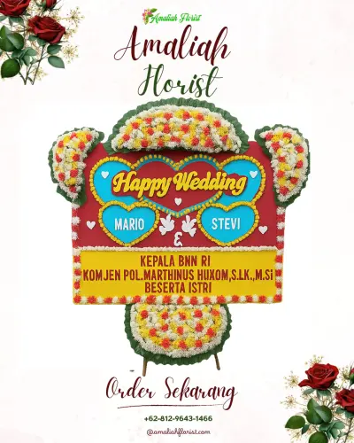 Karangan Papan Bunga Pernikahan di Bacang